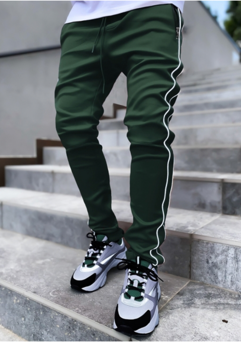 Green Premium Reflective Track Pants