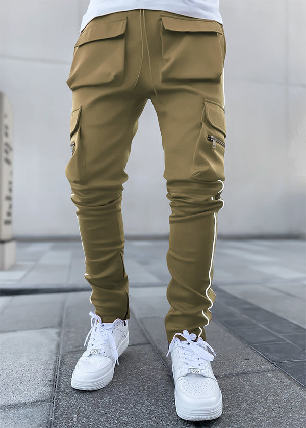 Khaki Reflective Cargo Trackpants