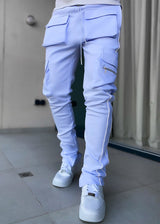 Blue Reflective Cargo Track Pants