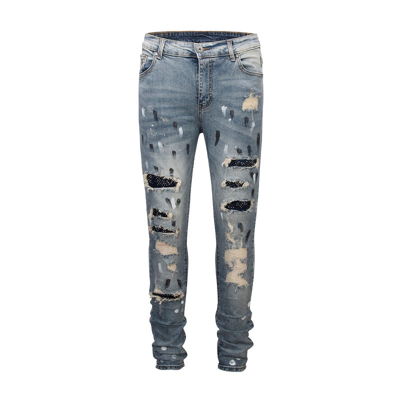 Patched Denim Jeans