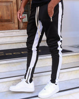 Striped White Track Pants